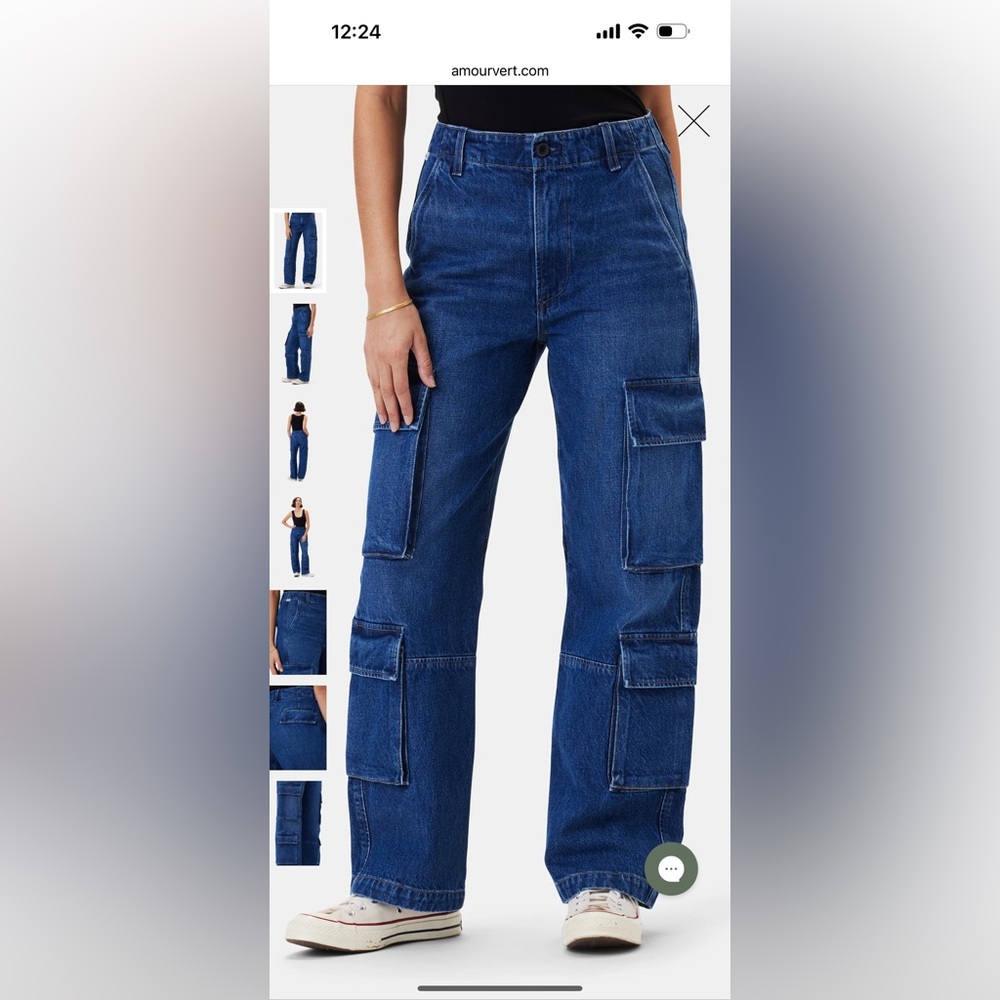 Citizens of Humanity Delena Cargo Pant Blue Jean Size 24